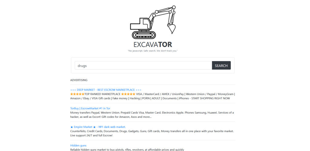 excavator search engine link