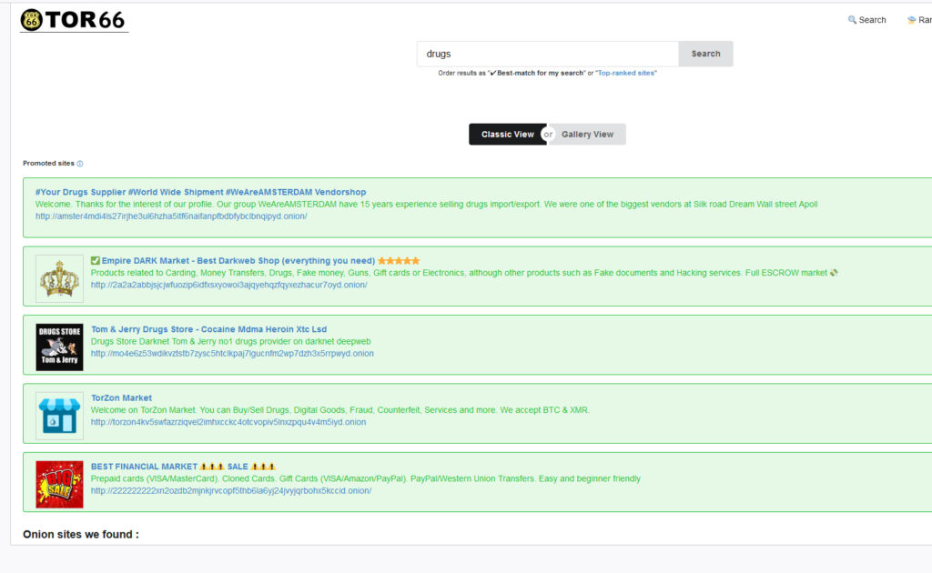 tor66 search engine link
